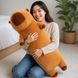 Мягкая игрушка-подушка Капибара KAR337 110 см &bull; Длинная обнимашка из мягкого плюша коричневого цвета для отдыха, декора и подарка