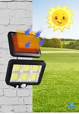 Вуличний акумуляторний LED ліхтар на сонячній батареї Solar Street Light SL-F120 &bull; Світлодіодний автономний прожектор для двору, вулиці, саду та дачі