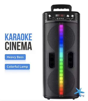 Колонка Bluetooth Wireless Speaker TTD-2806 яскрава атмосфера для вечірок ∙ Портативна колонка акумуляторна USB Bluetooth з мікрофоном 8,5" 40 W