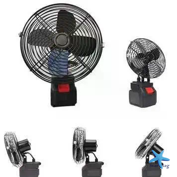 Аккумуляторный вентилятор Lithium Electric Fan 48V черный &bull; Портативный беспроводной вентилятор с Li-ion аккумулятором для дома, дачи, офиса и отдыха