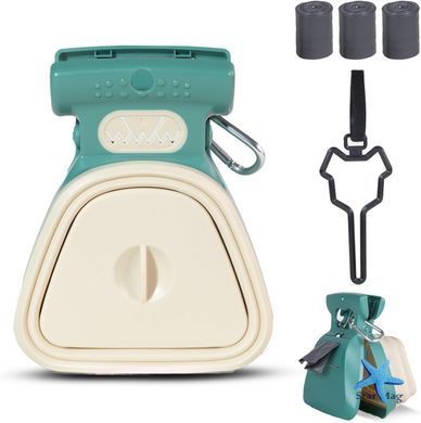 Поводок для собак с совком для уборки + одноразовые пакеты Pet Toilet 1493 ∙ Набор для выгула собак Pet Toilet 1493 с контейнером и пакетами