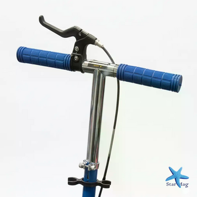 Самокат двоколісний міський з колесами PU 200 мм і ножним гальмом 109 blue &bull; Складаний прогулянковий самокат для дітей і підлітків &bull; Міський самокат синій