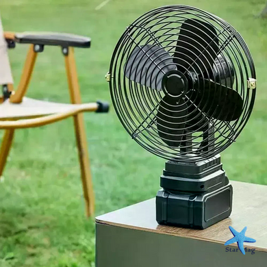 Аккумуляторный вентилятор Lithium Electric Fan 48V черный &bull; Портативный беспроводной вентилятор с Li-ion аккумулятором для дома, дачи, офиса и отдыха
