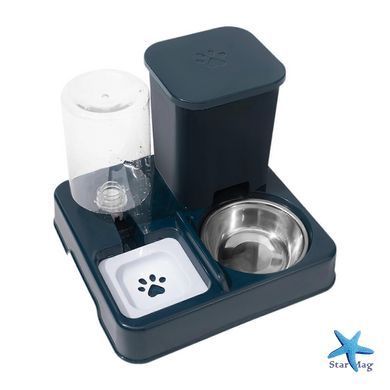 Автоматическая кормушка с поилкой 2 в 1 Pet Automatic для кошек и собак ∙ Двойная миска с автопоилкой и дозатором воды для домашних животных