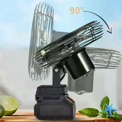 Аккумуляторный вентилятор Lithium Electric Fan 48V черный &bull; Портативный беспроводной вентилятор с Li-ion аккумулятором для дома, дачи, офиса и отдыха