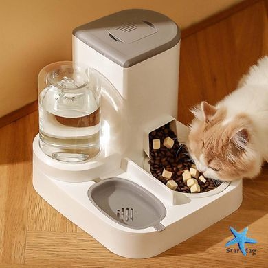 Автоматическая кормушка с поилкой 2 в 1 Pet Automatic для кошек и собак ∙ Двойная миска с автопоилкой и дозатором воды для домашних животных
