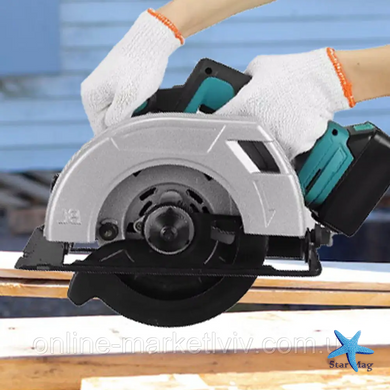 Акумуляторна циркулярна пила Circular Saw X-510 48V з 2 АКБ &bull; Бездротова дискова пила для дерева, фанери, ДСП і домашніх робіт