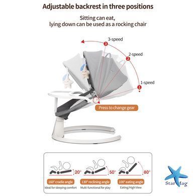 Убаюкивающий центр 2в1 со столешницей детский шезлонг от рождения с пультом управления ∙ Детский шезлонг от рождения с пультом управления