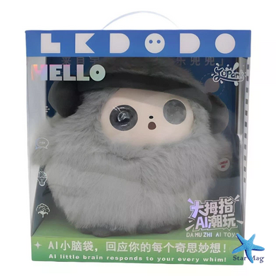 Интерактивная плюшевая AI-игрушка Ledodo с LED-глазами серая &bull; Мягкая игрушка с искусственным интеллектом для детей