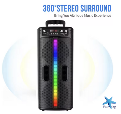 Колонка Bluetooth Wireless Speaker TTD-2806 яскрава атмосфера для вечірок ∙ Портативна колонка акумуляторна USB Bluetooth з мікрофоном 8,5" 40 W