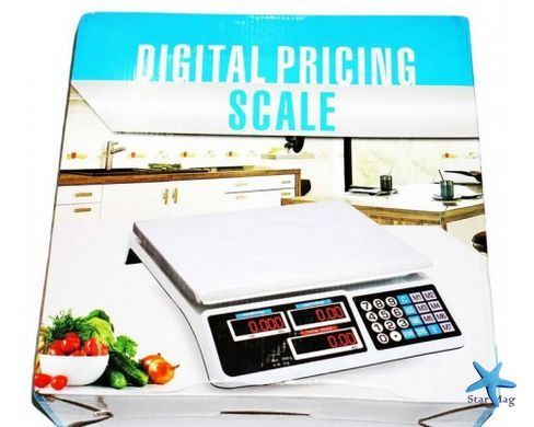 Торговые электронные весы RIAS Digital Pricing до 40 кг &bull; Настольные весы с расчетом цены для магазина, рынка и склада