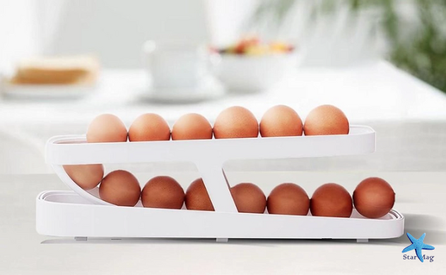 Контейнер для яиц Egg Pan · Двухуровневый органайзер – подставка для хранения яиц в холодильнике