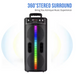 Колонка Bluetooth Wireless Speaker TTD-2806 яскрава атмосфера для вечірок ∙ Портативна колонка акумуляторна USB Bluetooth з мікрофоном 8,5" 40 W
