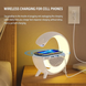 Лампа – ночник Smart Light Sound Machine 3401 с беспроводной зарядкой, часами, будильником и встроенной Bluetooth колонкой