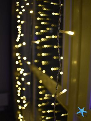 Гірлянда штора Водоспад на вікно Холодний білий колір свічення, 3х2м 240 LED з конектором