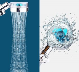 Водосберегающая лейка – насадка для душа с пропеллером TURBOCHARGED SHOWER HEAD ∙ Уникальный рисунок воды ∙ Функция Стоп ∙ Вращение на 360°