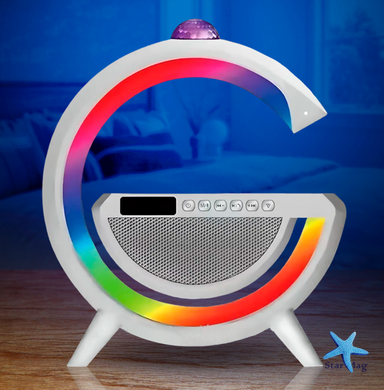 Настольная смарт лампа-ночник 3 в 1 RGB G2388 с беспроводной зарядкой ∙ Многофункциональный ночник Bluetooth колонка RGB 2388