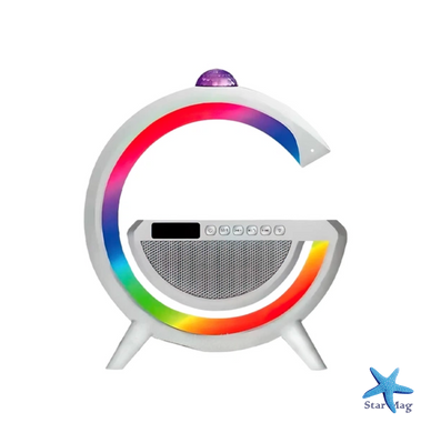 Настольная смарт лампа-ночник 3 в 1 RGB G2388 с беспроводной зарядкой ∙ Многофункциональный ночник Bluetooth колонка RGB 2388