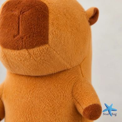 Мягкая игрушка-подушка Капибара KAR335 70 см &bull; Длинная плюшевая обнимашка-антистресс коричневого цвета с длинными задними лапами для отдыха, игр и декора