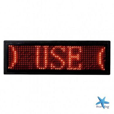 Електронний LED бейдж з біжучим рядком UKC B1248 ∙ Світлодіодна LED вивіска – бейджик
