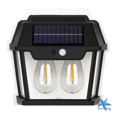 Уличный фонарь на солнечной батарее с датчиком движения HW 999-2W Solar Interaction Wall Lamp · Настенный наружный светильник · 3 режима освещения