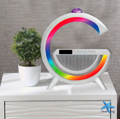 Настольная смарт лампа-ночник 3 в 1 RGB G2388 с беспроводной зарядкой ∙ Многофункциональный ночник Bluetooth колонка RGB 2388