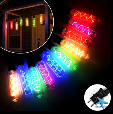 Гирлянда Удлинённые лампы спираль SFK-48 220V ∙ Уличная LED-гирлянда SFK-48 с удлинёнными спиральными лампами