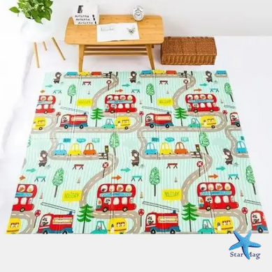 Дитячий розвиваючий складний термокилимок 200*180 см Folding baby mat Ігровий килимок для дітей (Автобус)