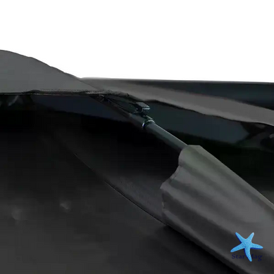 Рыбацкий зонт 2 м JTG2025-3black черный с клапаном, наклоном, стенкой, чехлом и крючками &bull; Туристический зонт для рыбалки и отдыха на природе