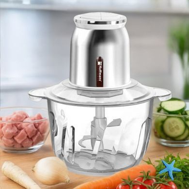 Стеклянный измельчитель Hoffmans HM-8843 &bull; 2 л 1200Вт универсальный кухонный чоппер