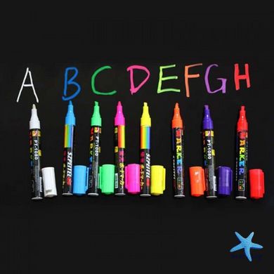 Набор маркеров для рисования на светящейся Led доске ∙ Флуоресцентные фломастеры, 5мм ∙ 8 штук