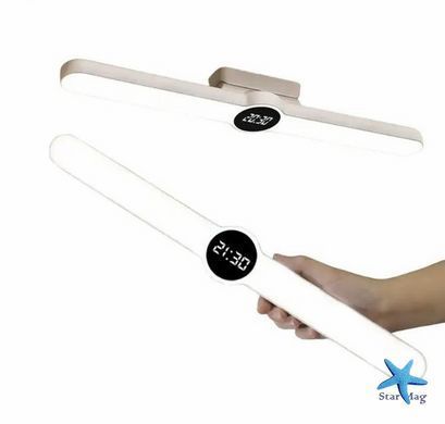 Подвесная LED лампа 55 см с часами и аккумулятором Screenbar 17017 Сенсорный беспроводной настенный светильник с экраном