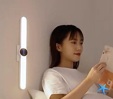 Подвесная LED лампа 55 см с часами и аккумулятором Screenbar 17017 Сенсорный беспроводной настенный светильник с экраном