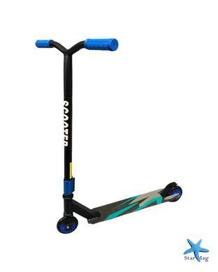 Трюковой самокат 110 мм F10 blue &bull; Самокат для трюков и активного катания &bull; Двухколесный stunt scooter для детей и подростков