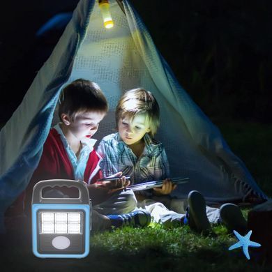Фонарь-прожектор USB с солнечной панелью и повербанком Solar LED light HS-8020 ∙ Светодиодный кемпинговый фонарь с функцией Power Bank HS-8020D