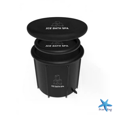 Портативная надувная ванна для ледяной терапии Ice Bath Spa 320 л ∙ Круглая складная крио-ванна 80&times;80 см для холодных водных процедур и восстановления