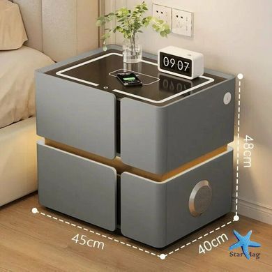 Прикроватная LED-тумба SZXF01 с USB беспроводной зарядкой и Bluetooth ∙ Тумбочка SZXF01 для спальни