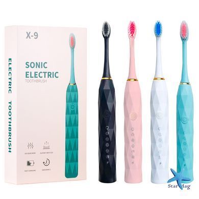 Звукова зубна щітка Sonic E-X9 з ультразвуковою технологією ∙ Зубна щітка Sonic E-X9 з 4 насадками