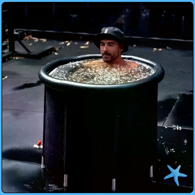 Портативная надувная ванна для ледяной терапии Ice Bath Spa 320 л ∙ Круглая складная крио-ванна 80&times;80 см для холодных водных процедур и восстановления