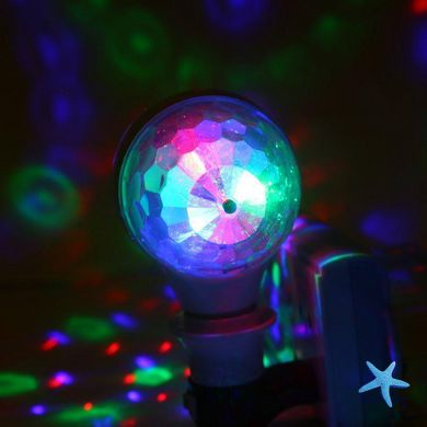 Вращающаяся диско - лампа с патроном Led lamp RGB Диско шар