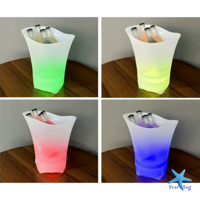 Світлове відро для льоду Bucket Light з Bluetooth &bull; LED відро для напоїв, бару, вечірки, пікніка та сервірування