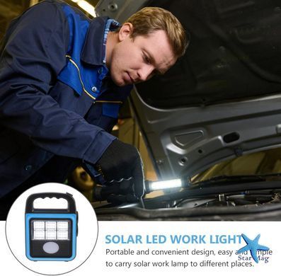Фонарь-прожектор USB с солнечной панелью и повербанком Solar LED light HS-8020 ∙ Светодиодный кемпинговый фонарь с функцией Power Bank HS-8020D