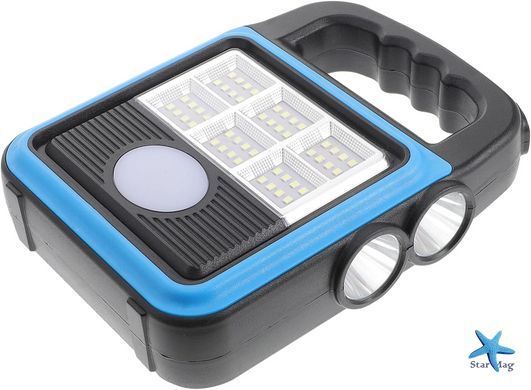 Фонарь-прожектор USB с солнечной панелью и повербанком Solar LED light HS-8020 ∙ Светодиодный кемпинговый фонарь с функцией Power Bank HS-8020D