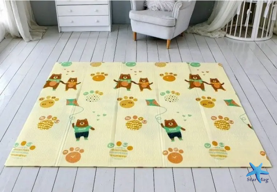 Дитячий розвиваючий складний термокилимок 200*180 см Folding baby mat Ігровий килимок для дітей (Сова)