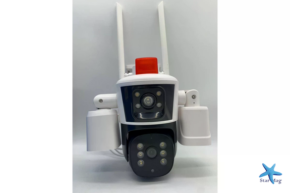 Поворотная уличная IP WiFi камера 12MP с 3 линзами и приложением Yoosee &bull; Погодозащитная камера видеонаблюдения для дома, двора, дачи, склада и наружного контроля