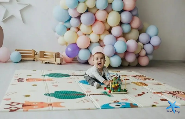 Дитячий розвиваючий складний термокилимок 200*180 см Folding baby mat Ігровий килимок для дітей (Сова)
