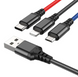 Кабель HOCO X76 Combo 3-in-1 Lightning / Micro-USB / Type-C ∙ Зарядний універсальний USB провід шнур 3 в 1 для заряджання Android / iPhone
