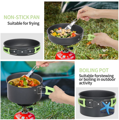 Набор туристической посуды Camping Cooking ∙ Компактный металлический набор Camping Cooking для походов и кемпинга