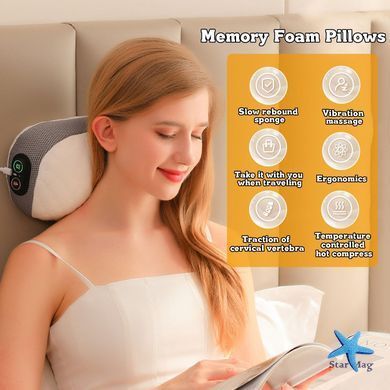Подушка для поддержки шейного отдела pillow 5561с массажем и подогревом ∙ Массажная подушка для сна pillow 5561