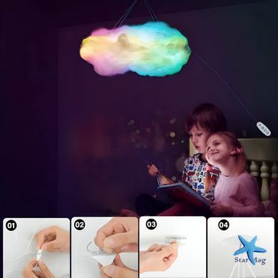 Светильник-облако DIY Cloud Atmosphere Light &bull; Подвесная LED лампа светильник ночник облако с RGB подсветкой